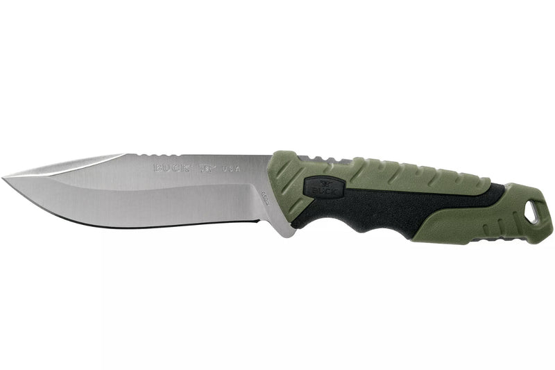 Couteau Buck 656 Pursuit Large 0656GRS lame 11,4cm manche nylon/fibres de verre vert + étui polyester