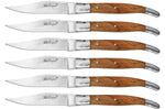 Coffret cadeau de 6 couteaux de table Le Bougna manches en Teck
