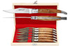 Coffret cadeau de 6 couteaux de table Le Bougna manches en Teck