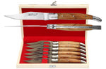 Coffret cadeau de 6 couteaux de table Le Bougna manches en Teck