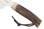 Couteau Muela Raccoon 9232 lame 8cm en inox manche en bois de cerf + étui en cuir