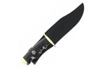Couteau Muela Bufalo 9257 lame 17cm manche micarta noir avec extrémités en laiton + étui en cuir
