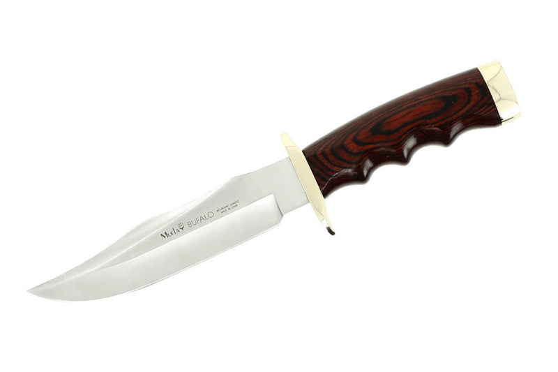 Couteau Muela Bufalo 9258 lame 17 cm inox manche stamina rouge + étui en cuir