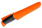 Couteau Mora Companion 11824 lame inox 10,4cm manche caoutchouc noir/orange + étui