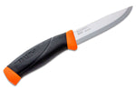 Couteau Mora Companion 11824 lame inox 10,4cm manche caoutchouc noir/orange + étui