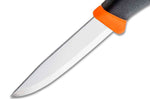 Couteau Mora Companion 11824 lame inox 10,4cm manche caoutchouc noir/orange + étui