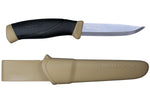 Couteau Mora Companion 13166 lame inox 10,4cm manche caoutchouc noir/sable + étui