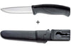 Couteau Mora Companion 12141 lame inox 10,4cm manche caoutchouc noir + étui