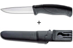 Couteau Mora Companion 12141 lame inox 10,4cm manche caoutchouc noir + étui