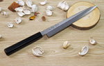Couteau sujihiki japonais artisanal Kagekiyo Suri Urushi 24cm