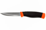 Couteau Mora Companion Heavy Duty F 12211 lame carbone 10,4cm manche caoutchouc noir/orange + étui