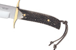 Couteau Muela Bowie 9263 lame en inox 16cm manche en bois de cerf avec lacet et étui en cuir