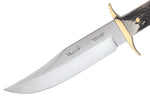 Couteau Muela Bowie 9263 lame en inox 16cm manche en bois de cerf avec lacet et étui en cuir