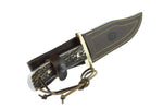 Couteau Muela Bowie 9263 lame en inox 16cm manche en bois de cerf avec lacet et étui en cuir