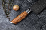 Couteau santoku Fukito Olive Damas alvéolé 14Cr 18cm