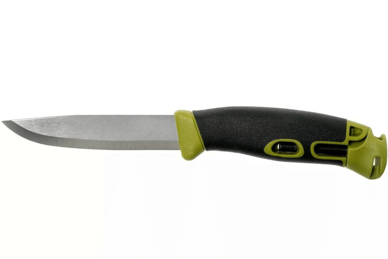 Couteau Mora Companion Spark 13570 lame inox 10,4cm manche caoutchouc vert avec pierre à feu + étui