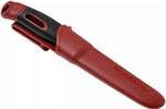 Couteau Mora Companion Spark 13571 lame inox 10,4cm manche caoutchouc bordeaux avec pierre à feu + étui