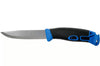 Couteau Mora Companion Spark 13572 lame inox 10,4cm manche en caoutchouc bleu et pierre à feu avec étui