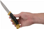 Couteau Mora Companion Spark 13573 lame inox 10,4cm manche caoutchouc jaune sable avec pierre à feu et cordon + étui