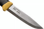 Couteau Mora Companion Spark 13573 lame inox 10,4cm manche caoutchouc jaune sable avec pierre à feu et cordon + étui