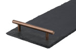 Plateau apéritif Artesà 60x15cm en ardoise et poignées cuivre