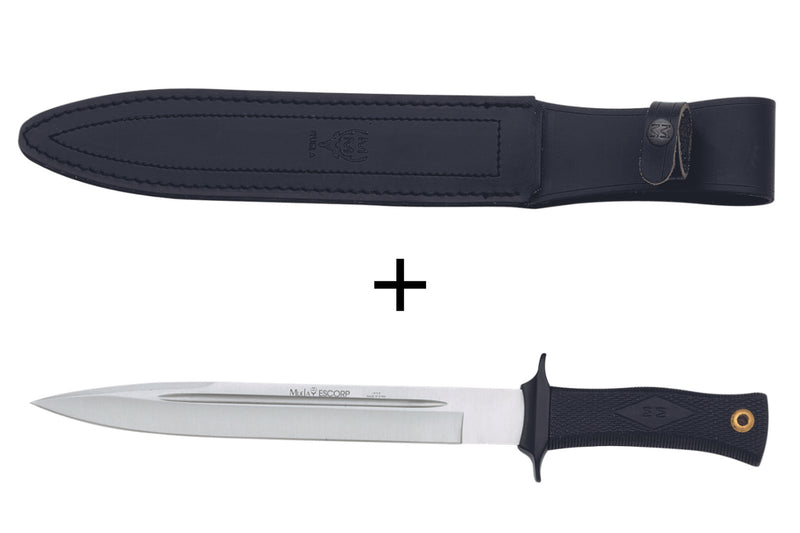 Couteau Muela ESCORP 9207 lame en inox 26cm manche gomme noire + étui en cuir