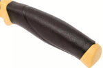 Couteau Mora Électricien 12201 ambidextre lame inox 2,1cm manche en caoutchouc noir/jaune avec étui