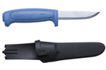 Couteau Mora Basic 546 12241 lame inox 9,1cm manche en polypropylène bleu avec étui