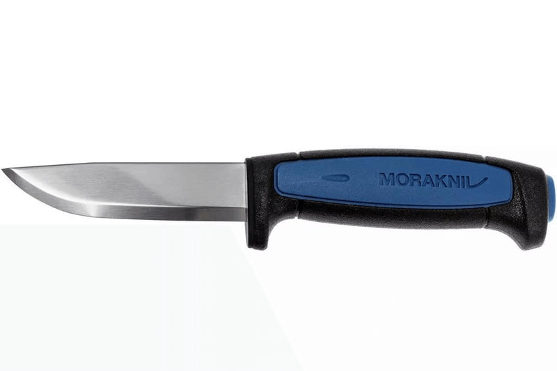 Couteau Mora Pro S 12242 lame inox 9,1cm manche caoutchouc bleu + étui