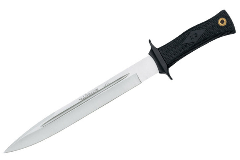 Couteau Muela Escorp 9287 lame en inox 19cm manche en gomme noire + étui en cuir