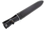 Couteau Muela Escorp 9312 lame 30cm manche en gomme noire et garde en inox + étui en cuir