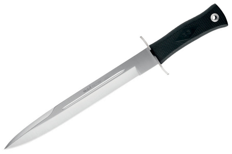 Couteau Muela Escorp 9312 lame 30cm manche en gomme noire et garde en inox + étui en cuir