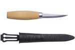 Couteau à sculpter Mora 106 106.1630 lame carbone laminé 8,2cm manche bouleau + étui