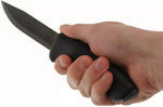 Couteau Mora Bushcraft 10791 lame noire carbone 10,9cm manche caoutchouc noir + étui