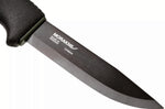 Couteau Mora Bushcraft Survival 11742 lame noire carbone 10,9cm manche caoutchouc noir avec allume feu + étui
