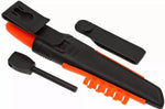 Couteau Mora Bushcraft Survival 12051 lame inox 10,9cm manche caoutchouc orange avec allume feu + étui