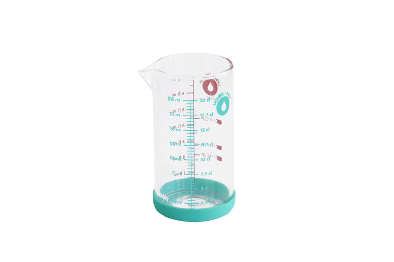 Verre doseur Pebbly en verre borosilicate et base en silicone - 200ml