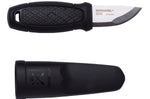 Petit couteau de poche Mora Eldris 12629 lame inox 5,9cm manche caoutchouc noir avec allume-feu + étui