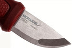 Petit couteau de poche Mora Eldris 12630 lame inox 5,9cm manche caoutchouc rouge avec allume-feu + étui