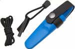 Petit couteau de poche Mora Eldris 12631 lame inox 5,9cm manche caoutchouc bleu avec allume-feu + étui