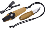 Petit couteau de poche Mora Eldris 12632 lame inox 5,9cm manche caoutchouc jaune avec allume-feu + étui