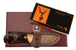 Couteau Muela Kudu 9278 série limitée lame 10cm manche en bois de granadillo et d'asteropeia + étui en cuir
