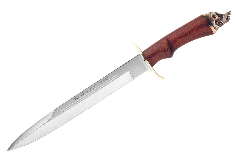 Couteau Muela Alcaraz 9296 lame en inox 26cm manche en bois de stamina + étui en cuir