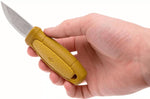 Couteau de poche Mora Eldris 12650 lame inox 5,9cm manche caoutchouc jaune + étui