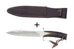 Couteau Muela Alcaraz 9211 lame en inox 19cm manche en bois de cerf avec lacet + étui en cuir
