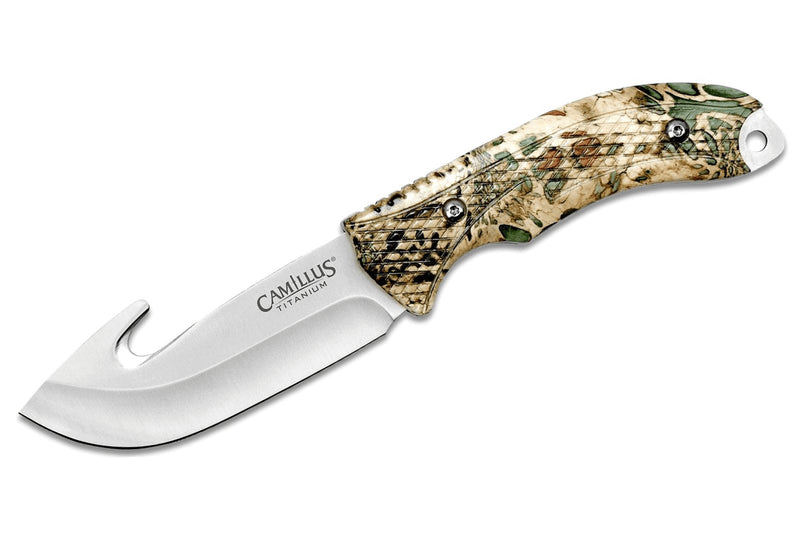 Couteau Camillus Veil lame 19834 inox 10,2cm Manche Prym1 Camo ABS + étui nylon