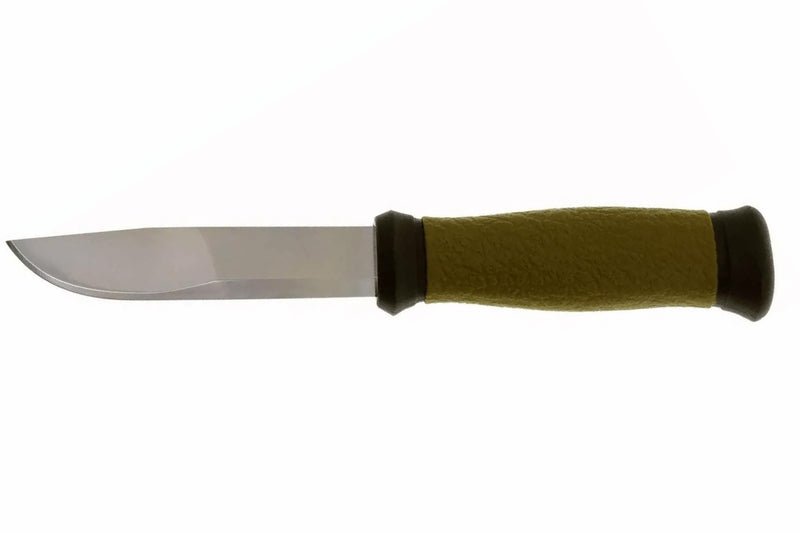 Couteau Mora 2000 10629 lame inox 10,9cm manche caoutchouc vert + étui