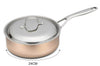 Sauteuse en cuivre inox Baumalu B'Chef avec couvercle en inox - 24cm