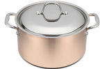Faitout en cuivre inox 24cm Baumalu B'Chef avec couvercle en inox
