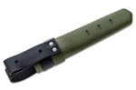 Couteau Mora Kansbol Multi-Mount 12645 lame inox 10,9cm manche caoutchouc vert + étui